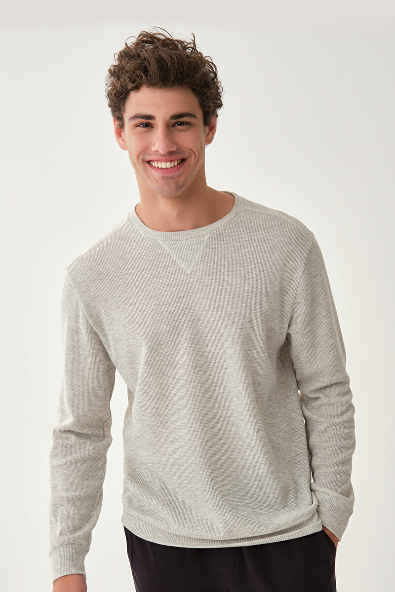 Dagi Mens Grey Melange Sweatshirt 21WM12001ME_GRM | DAGI