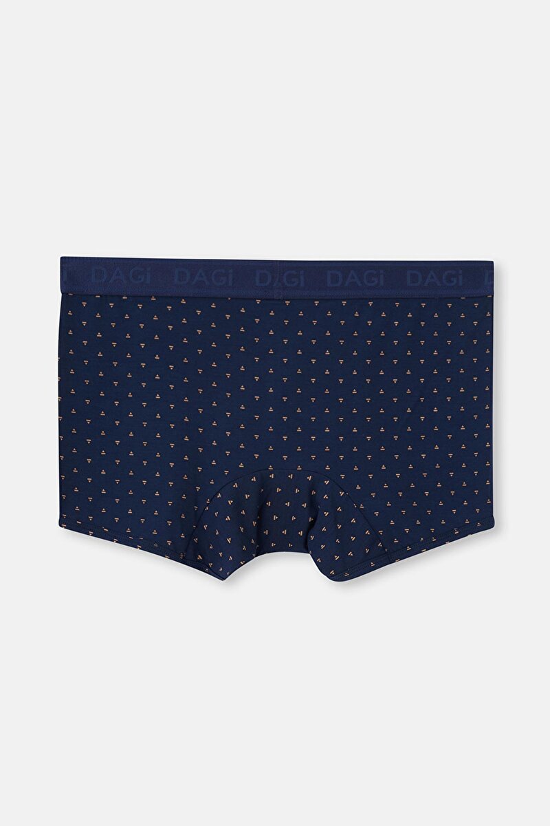 Açık Kahve-Lacivert 3'Lü Desenli Micro Modal Boxer 24AM28286MA_707 | DAGI