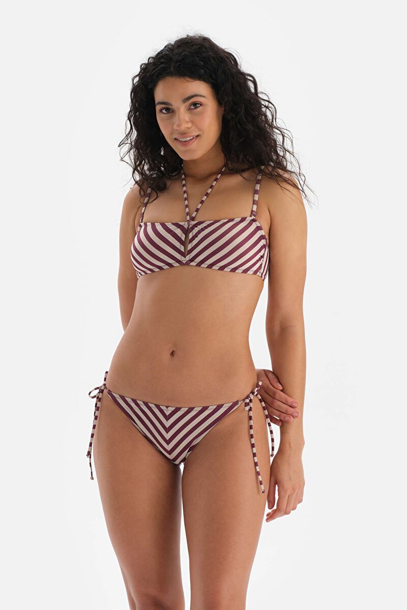 Bordo Ekru Spagetti Bikini Altı 23SW81051ST_BOREK | DAGI