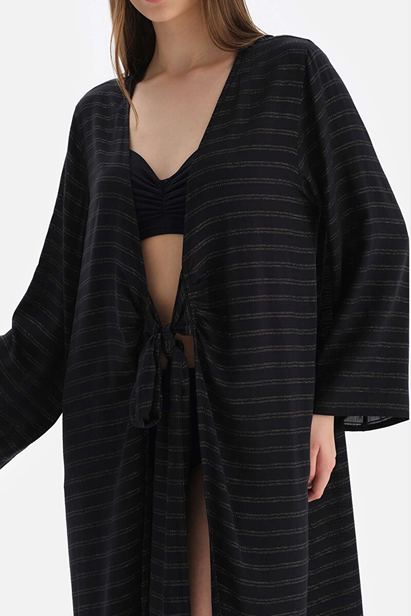 Siyah Uzun Kol Viskon Kimono 23SW86014ST_SY | DAGI