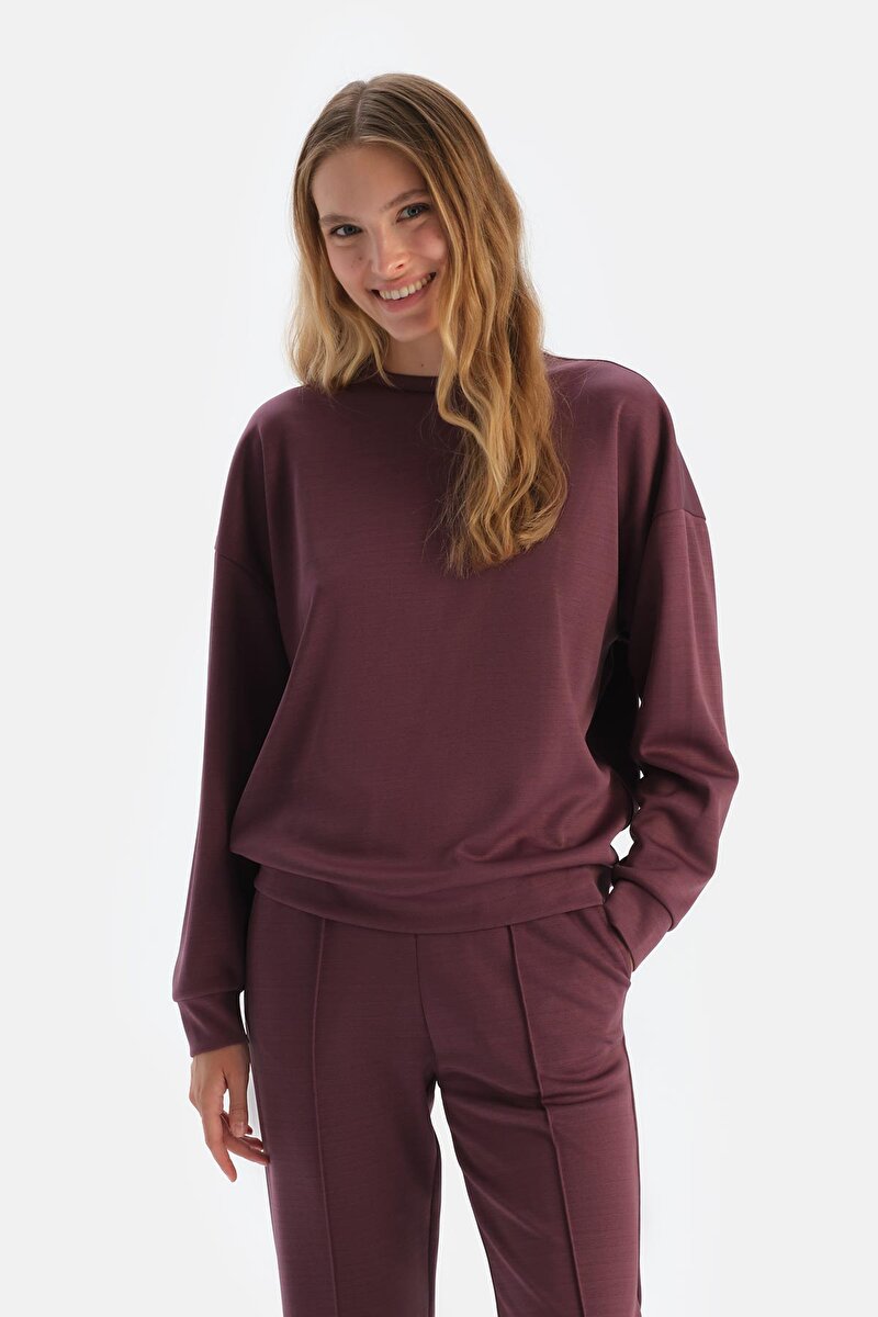 Mürdüm Basic Modal Sweatshirt 24AW11320BB_355 | DAGI