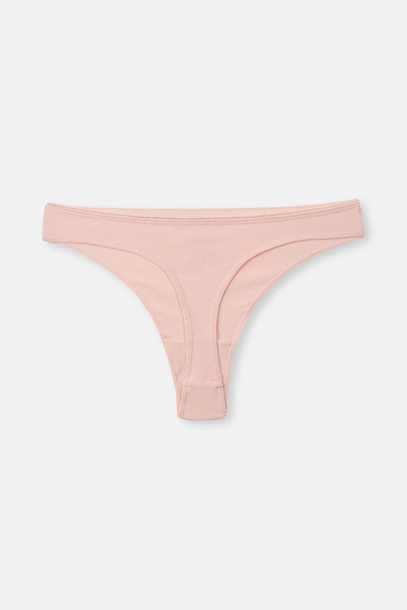 Gri-Mor-Soft Pembe Kadın 3'lü Düz Thong Külot 24AW27601MA_722 | DAGI