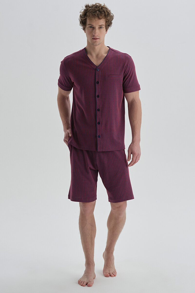 Dagi Mens Bordeaux Short Pyjama Set 22SM85025NG_BOR | DAGI