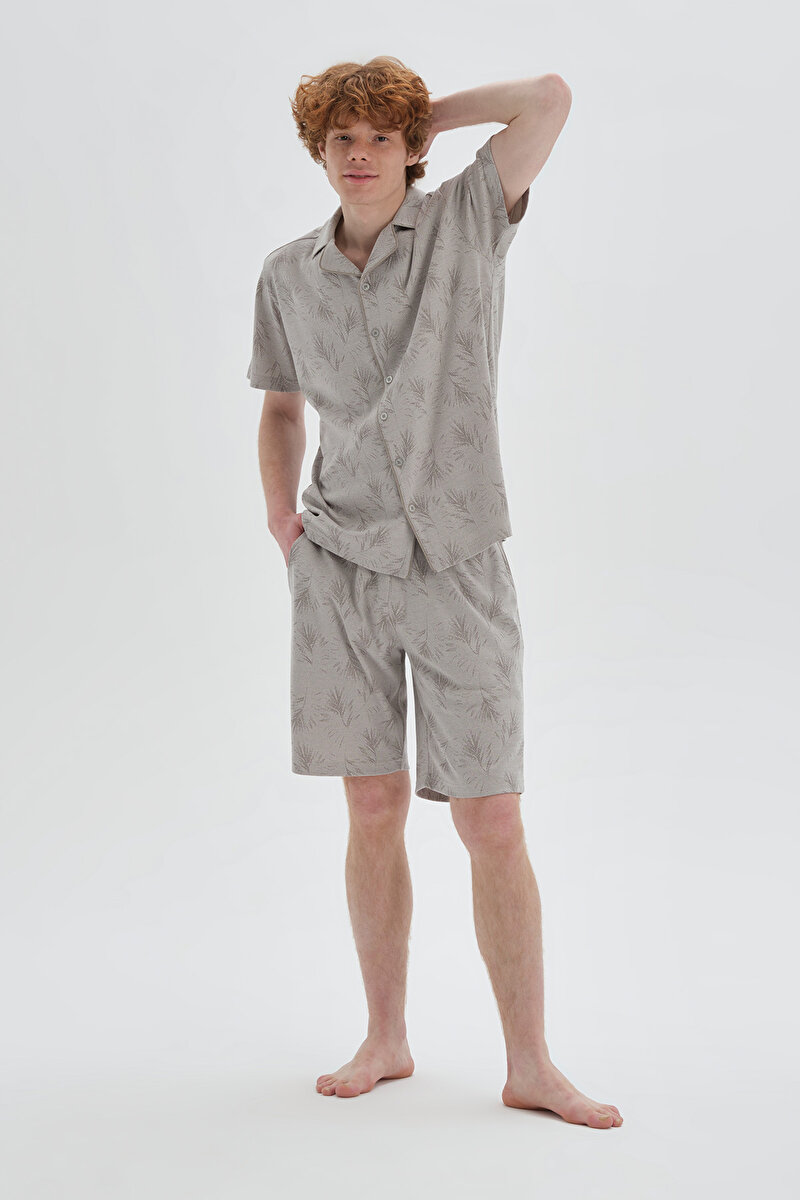 Dagi Mens Grey Short Pyjama Set 22SM85037NG_GR | DAGI