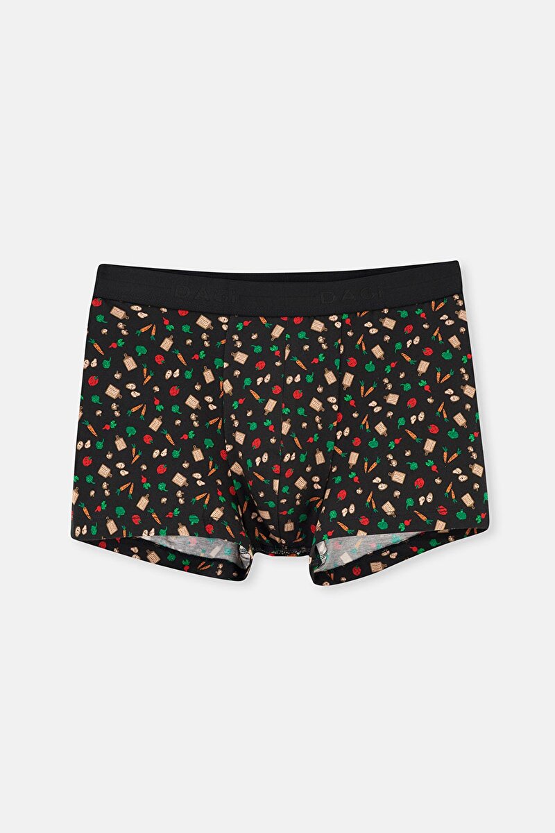 Siyah 2'li Desenli Pamuk Boxer 24AM28298MA_366 | DAGI