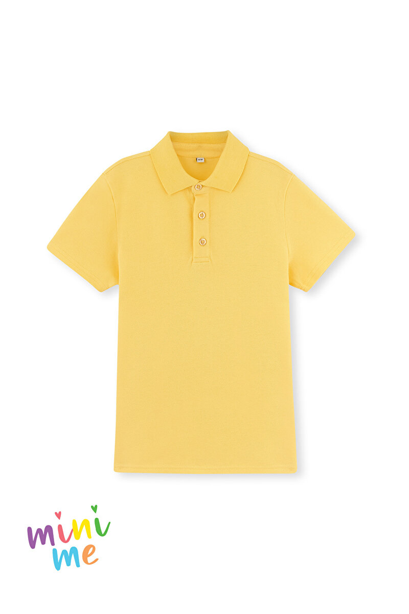 Erkek Çocuk Sarı Pike Polo Yaka Tişört