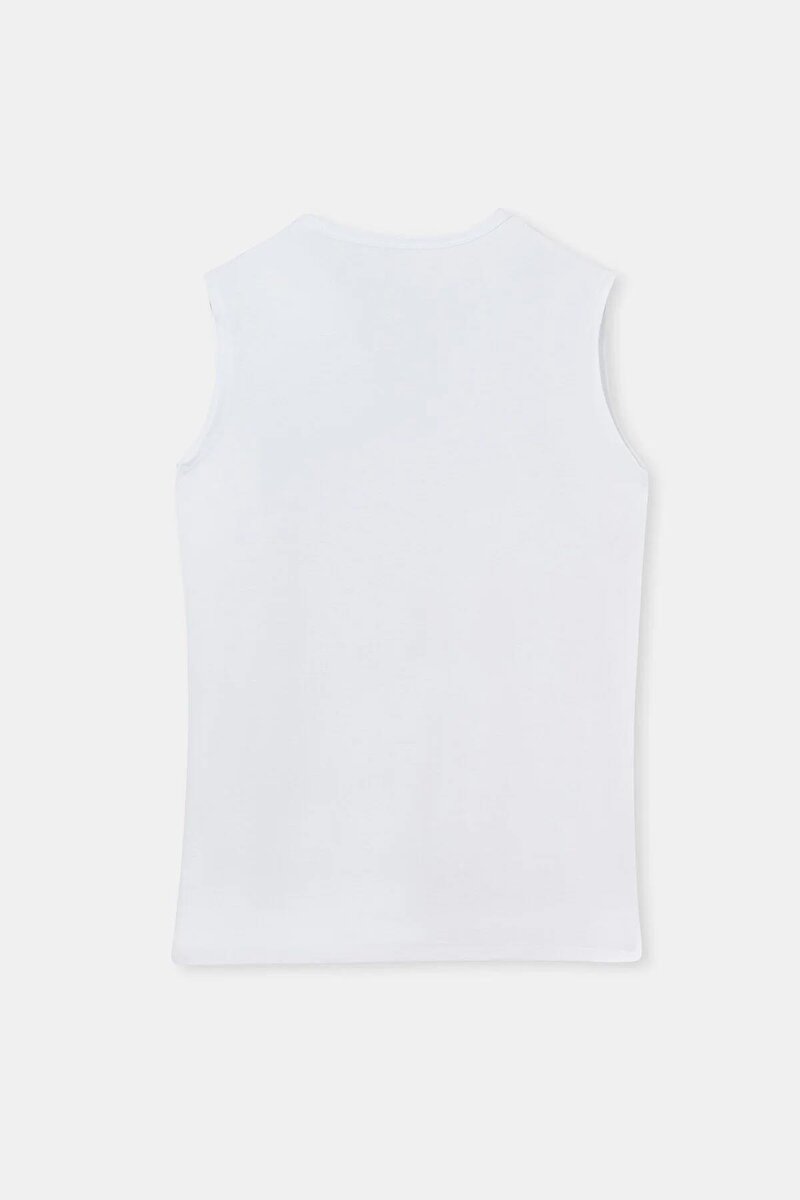 Dagi Mens White  T-Shirt Sleevless E011000130_BY | DAGI