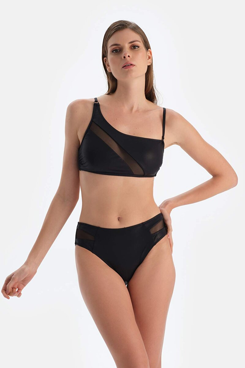 Siyah Tek Omuz Bikini Üstü 23SW82070ST_SY | DAGI